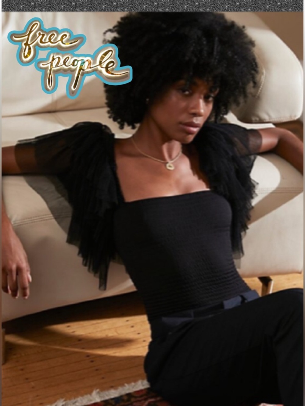 Free People Kill The Lights Bodysuit Black Small